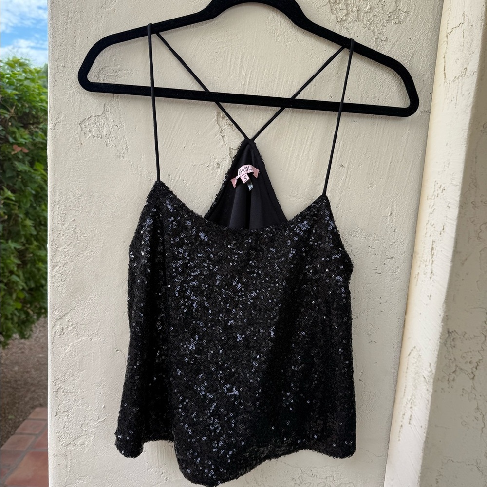 Elegant Black Sequin Camisole